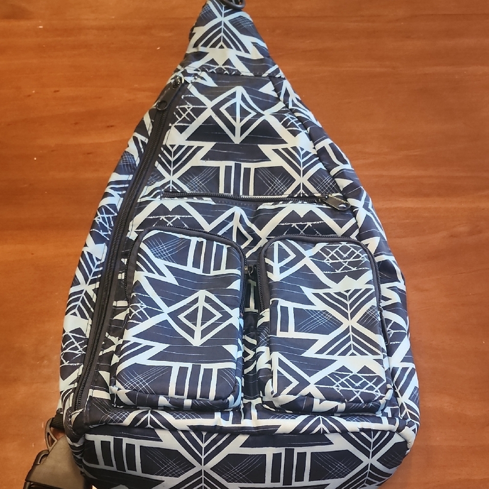 Geometric Blue Sling Bag